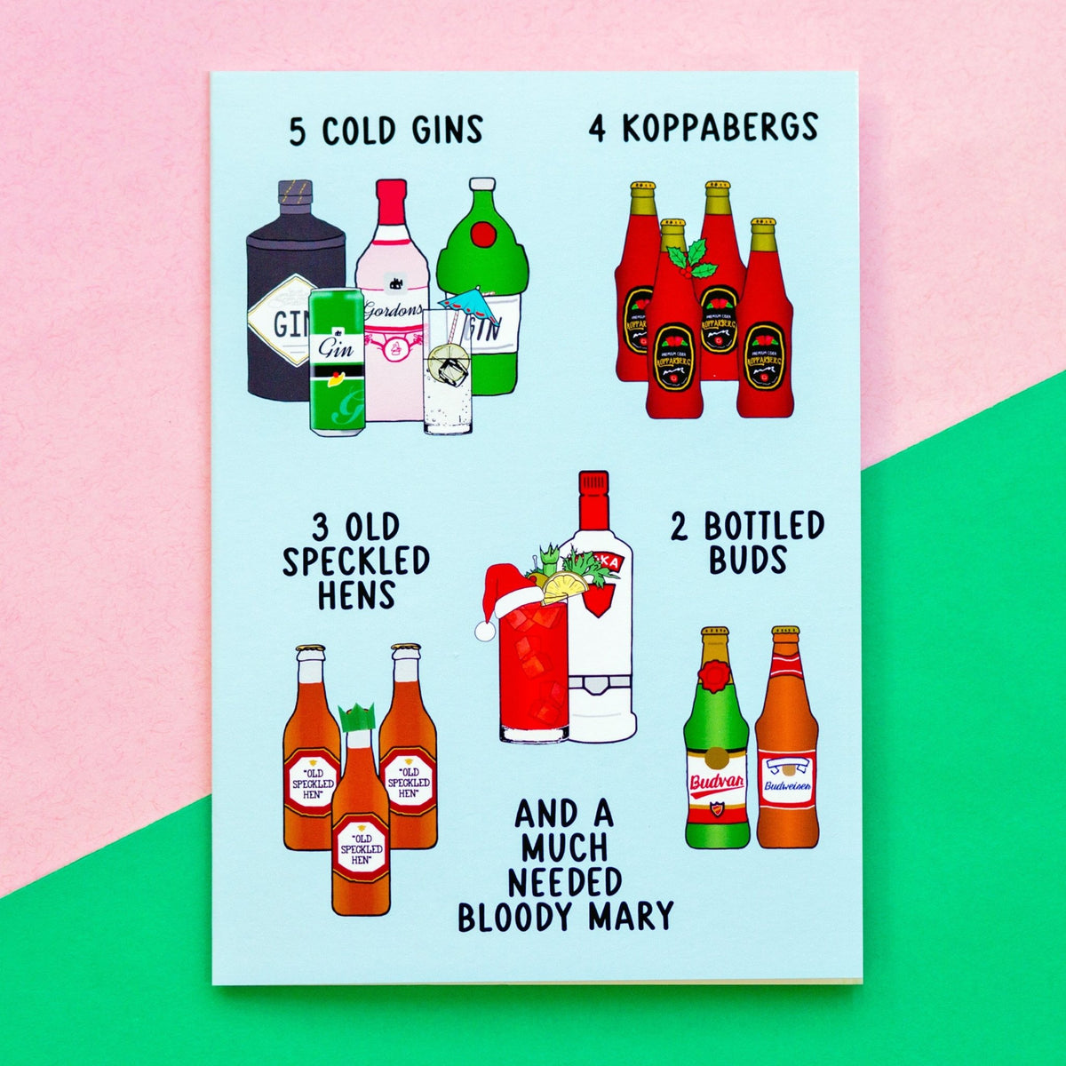 Boozy 'Twelve Days Of Christmas' Card - Of Life & Lemons®