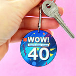 40th birthday keyring with a pun on the now! Music series