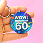 60th birthday keyring with a pun on the now! Music series