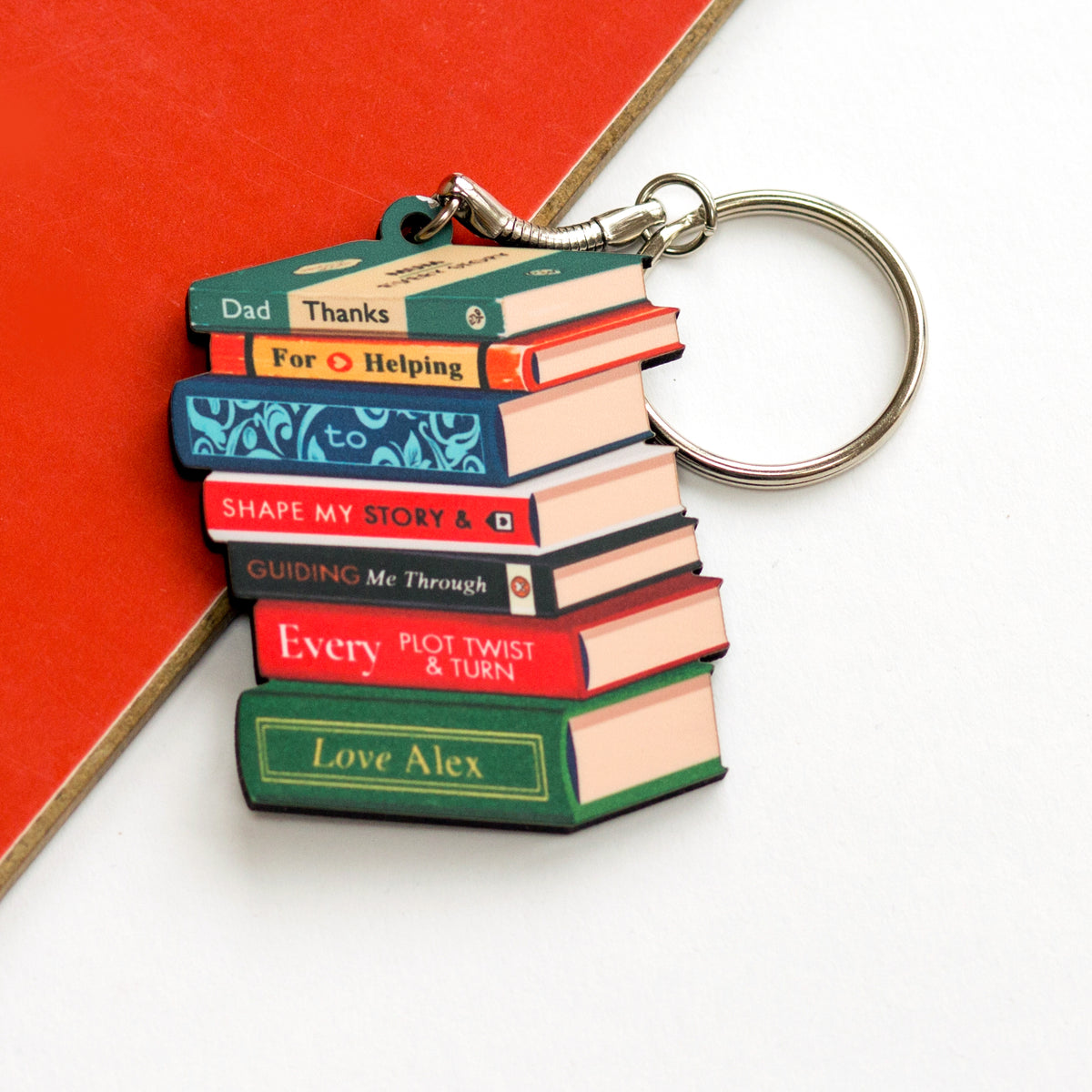 Personalised Books Keyring For Dad - Of Life & Lemons®