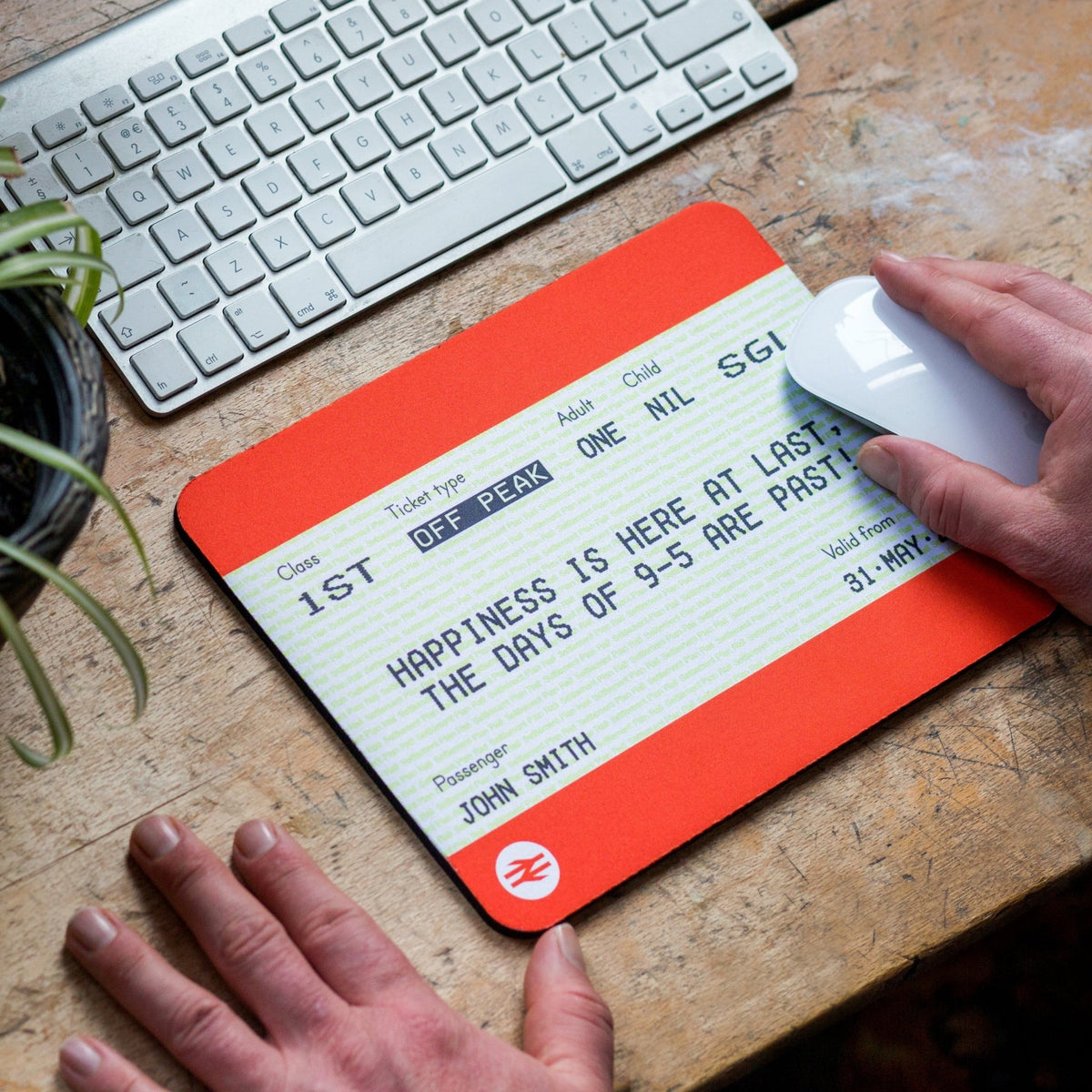 Personalised Train Ticket Retirement Mouse Mat - Of Life & Lemons®