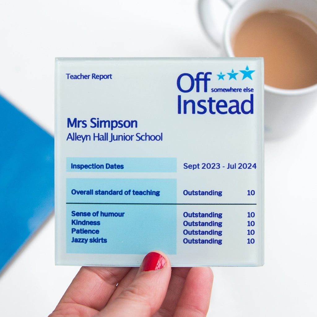 Personalised Ofsted Report Coaster For Teacher – Of Life & Lemons®