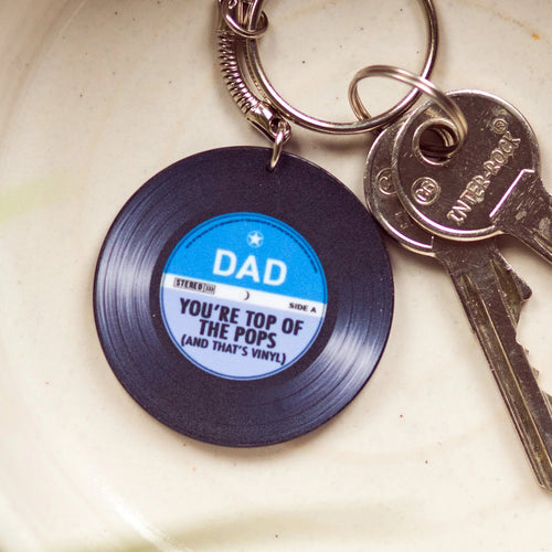 Vinyl 'Top Of The Pops' Keyring Gift for Dad
