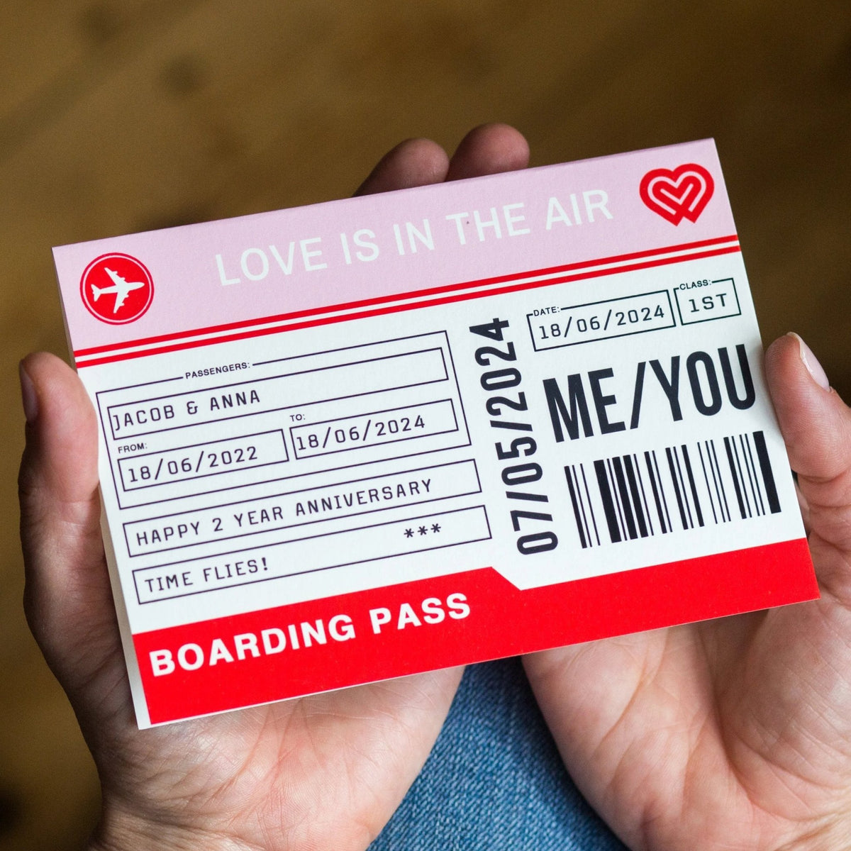 Personalised Boarding Pass Anniversary Card - Of Life & Lemons®