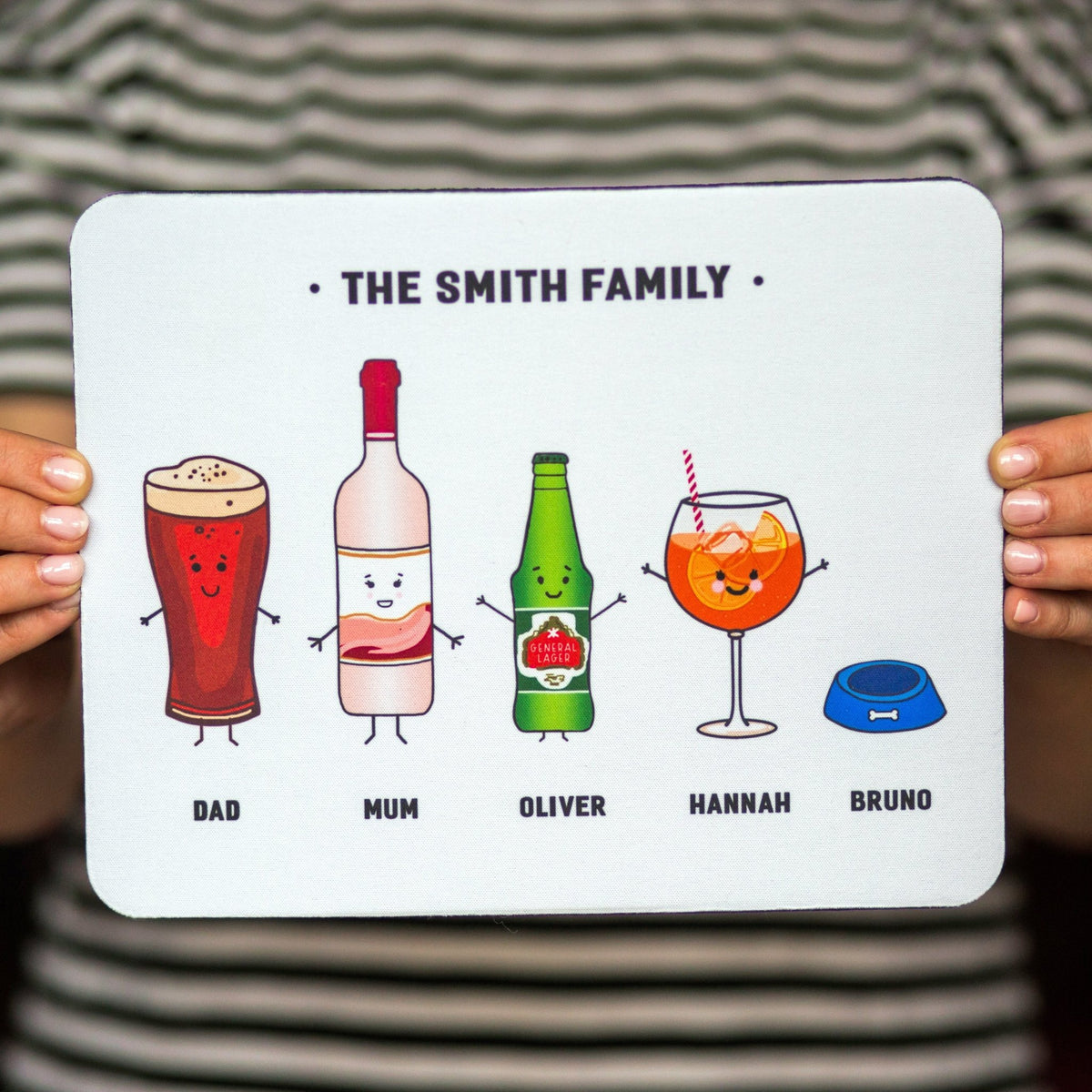 Personalised Family Drinks Mouse Mat - Of Life & Lemons®