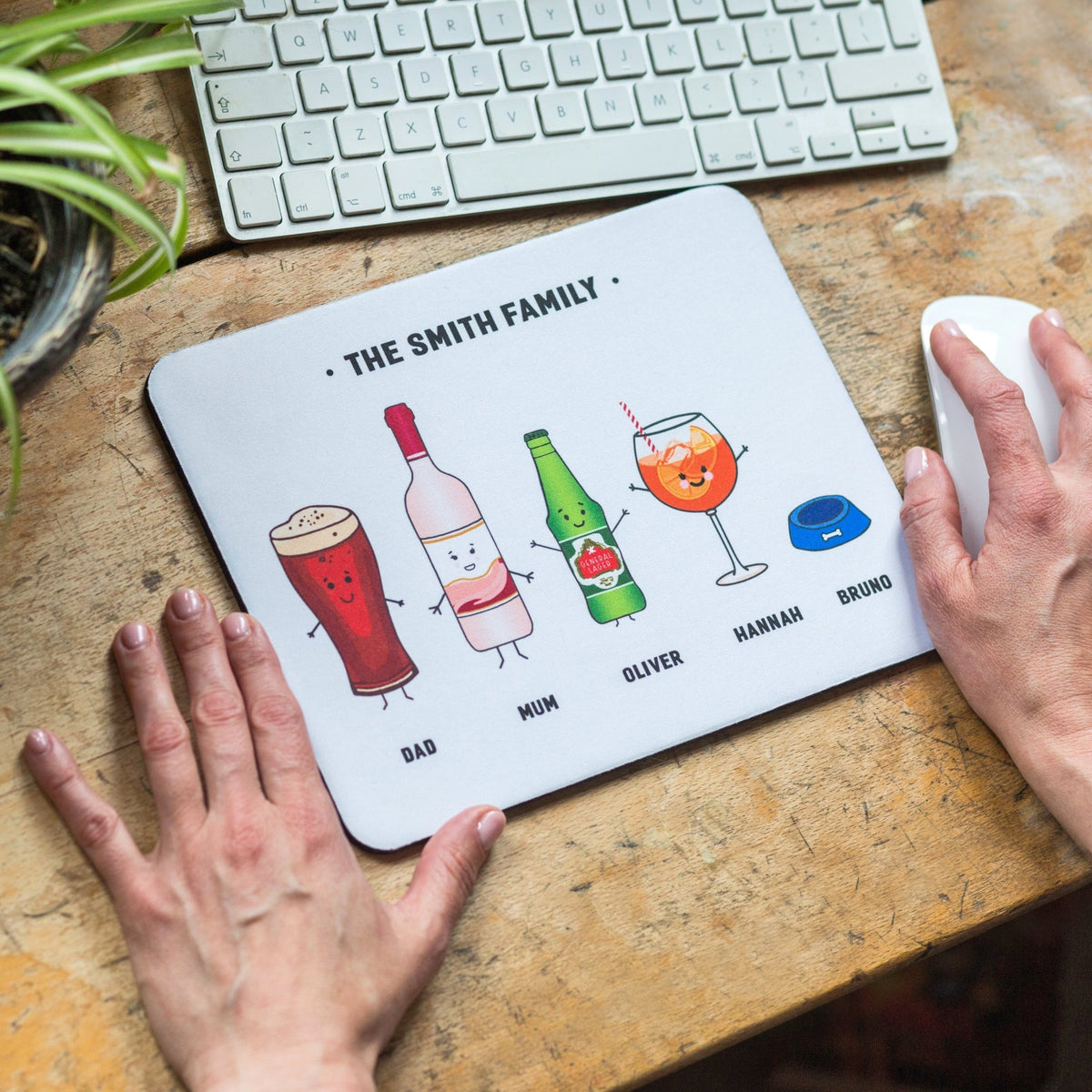 Personalised Family Drinks Mouse Mat - Of Life & Lemons®