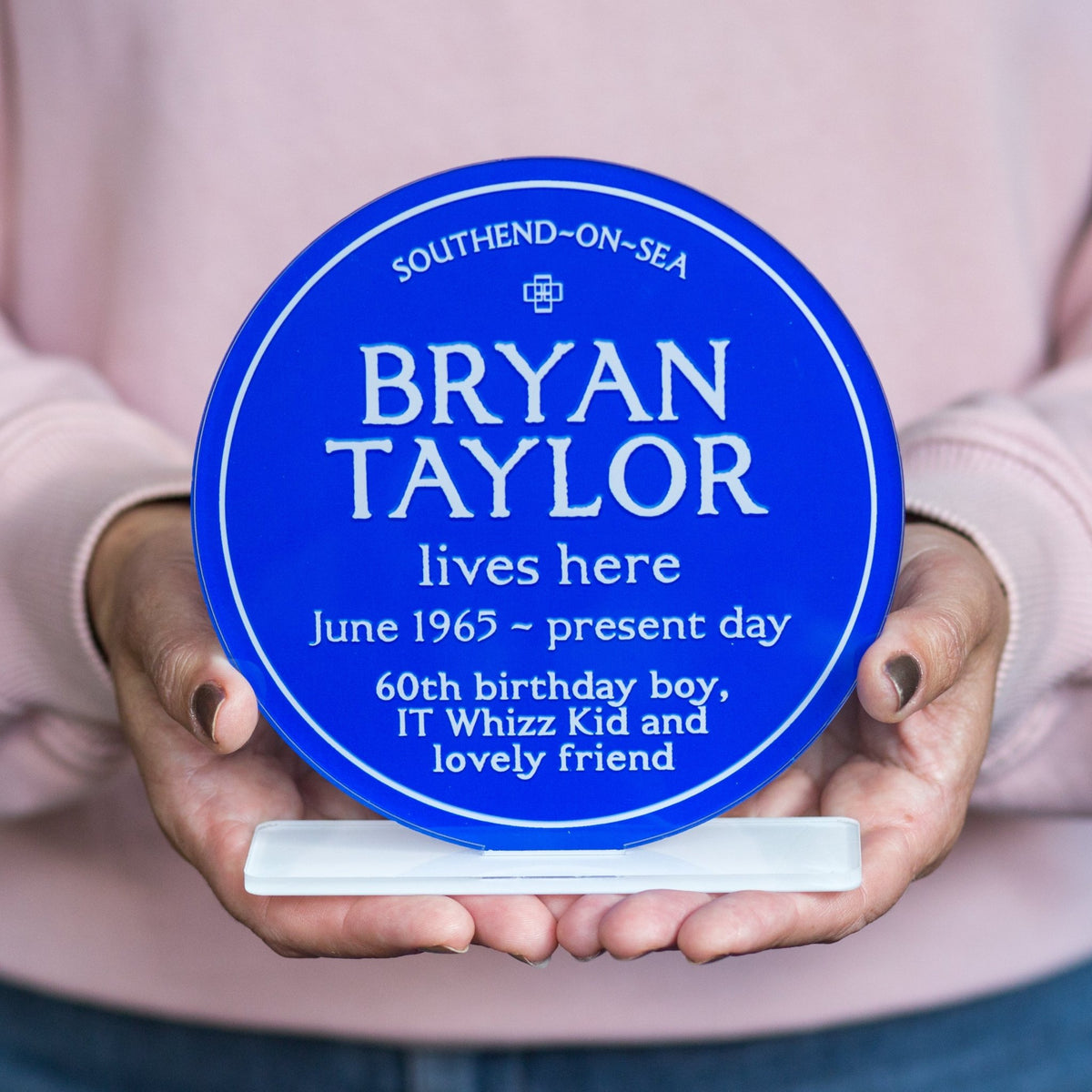 Personalised Freestanding Acrylic Blue Plaque - Of Life & Lemons®