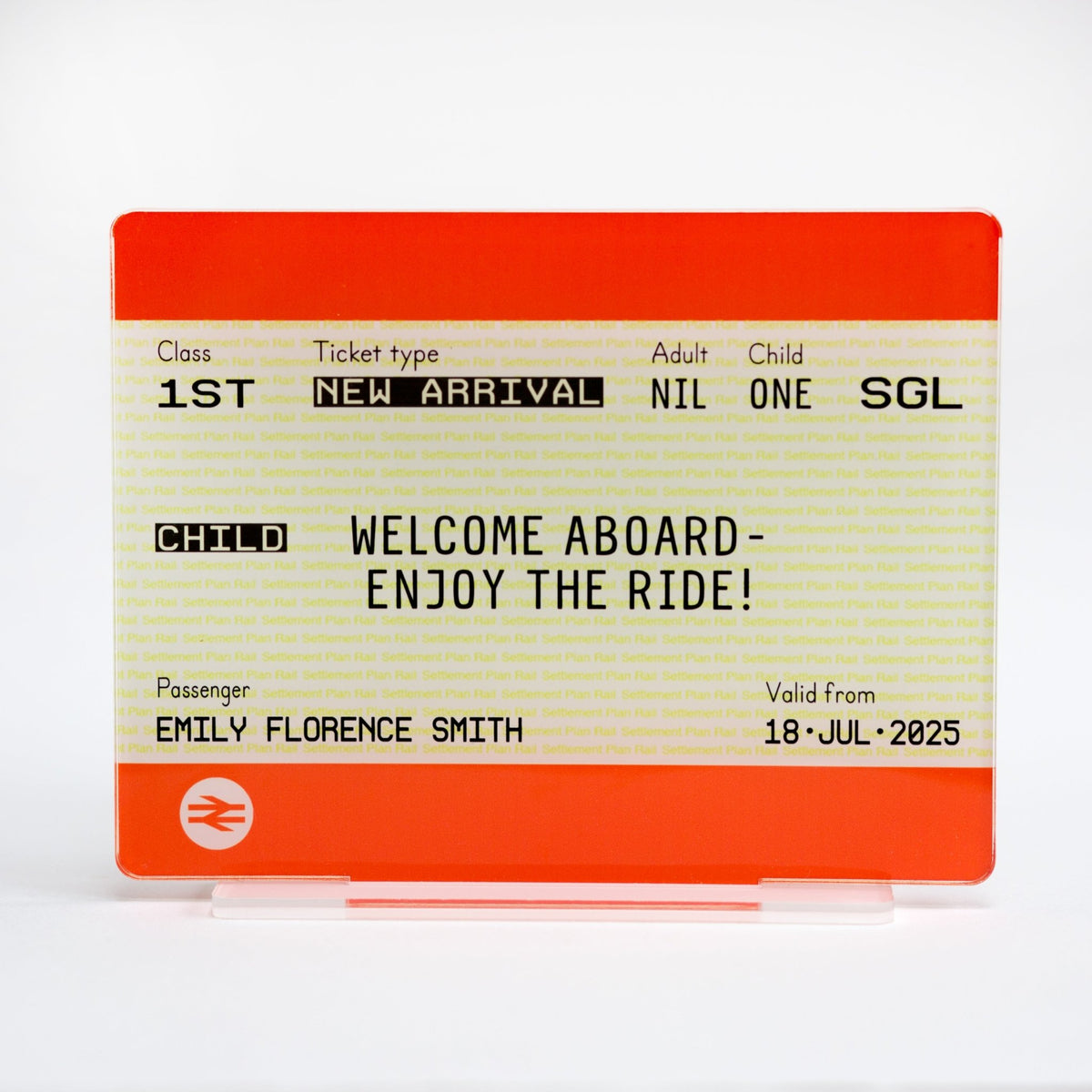 Personalised Train Ticket New Baby Gift - Of Life & Lemons®