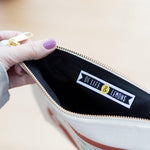 make up bag that looks like a medicine packet with funny words about life