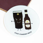 gift for uncle of a coaster with stout / guinness illustration and funny pun