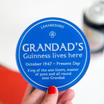 personalised coaster for grandad with english heritage blue plaque