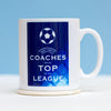end of season gift for football coach of a mug with soccer motif