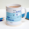 Funny Personalised Mug: Add a name and age for a comical take on a traditional cheque