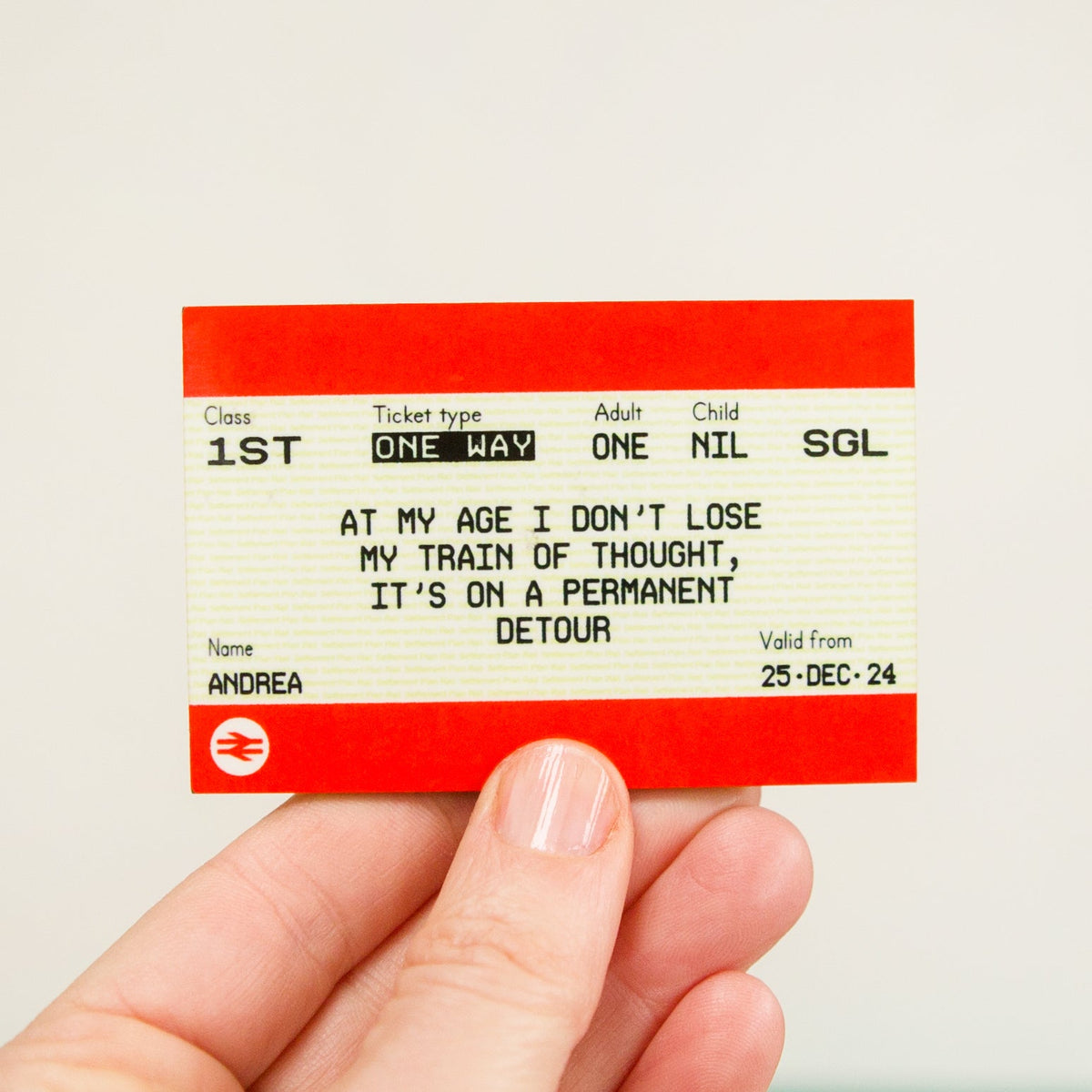 Funny Personalised Train Ticket Fridge Magnet - Of Life & Lemons®