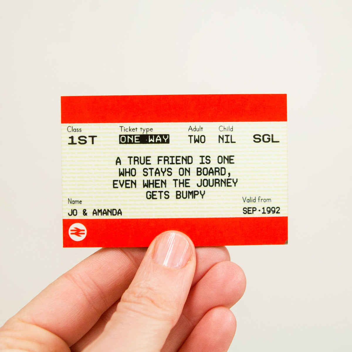Personalised Train Ticket Fridge Magnet For Friend - Of Life & Lemons®
