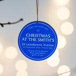personalised christmas bauble for where you spend christmas 