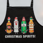 unisex christmas apron with funny alcohol motif