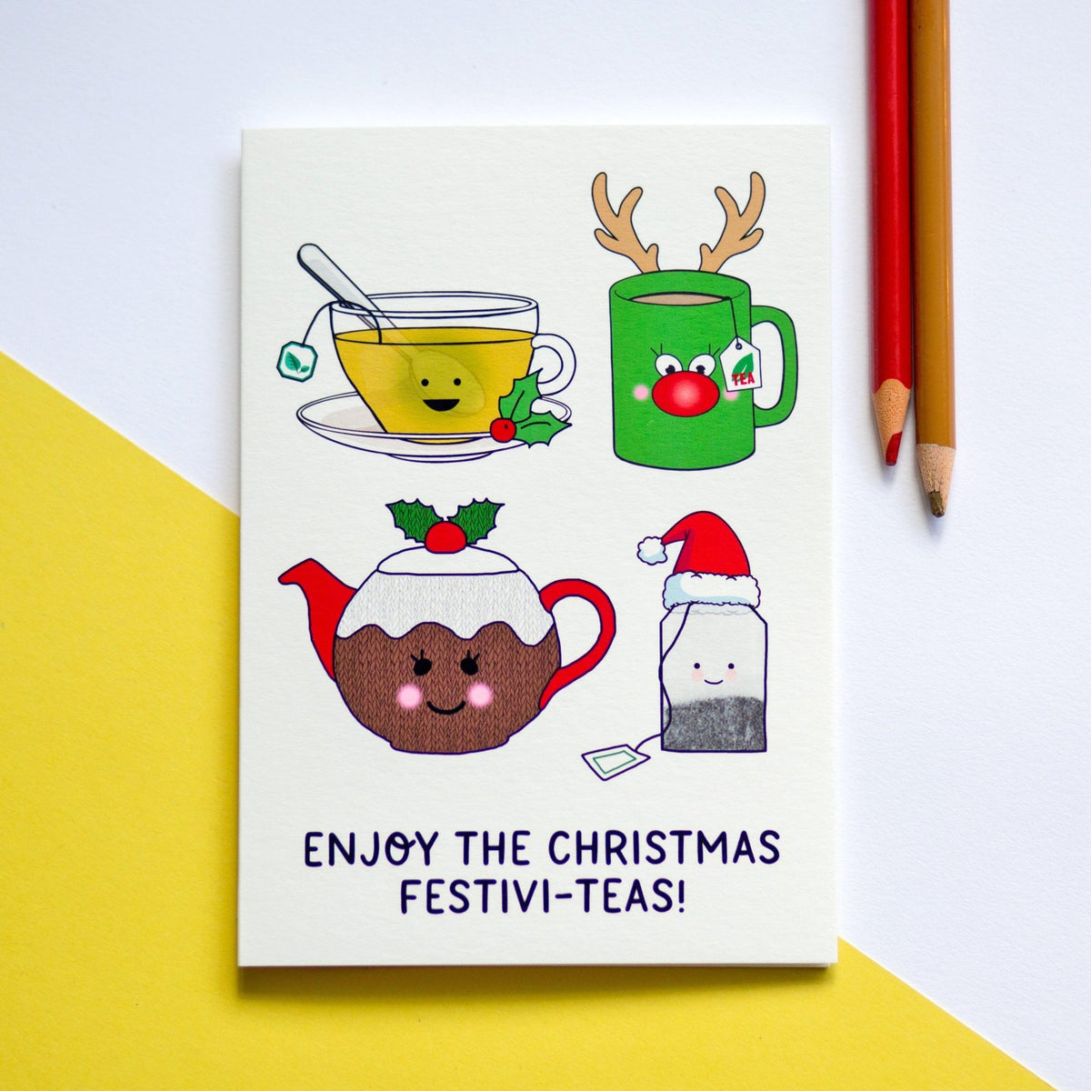 'Festivi - Teas' Funny Tea Christmas Card - Of Life & Lemons®