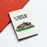 token christmas gift or stocking filler fridge magnet with rugby motif