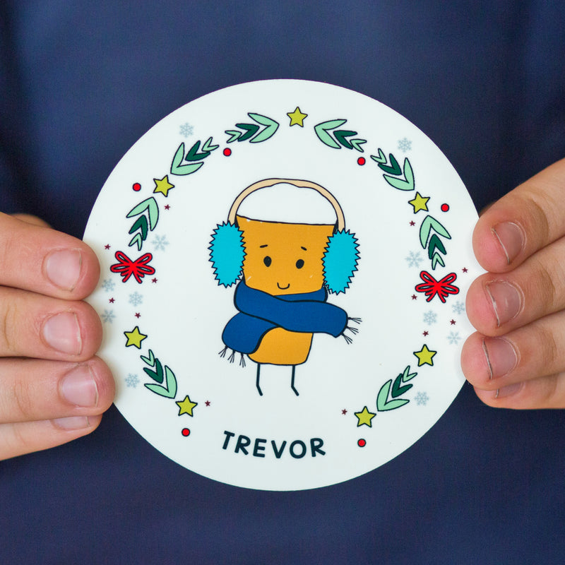 Personalised coasters with a person depicted as their favourite drink