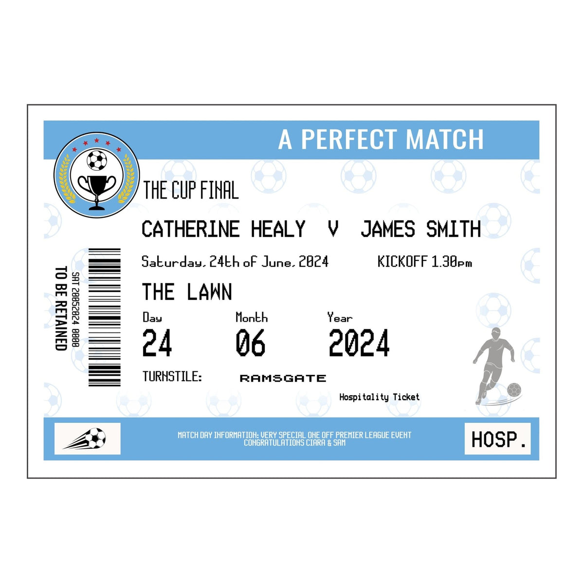 Personalised Football Wedding Print - Of Life & Lemons®
