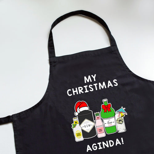 gin themed christmas apron