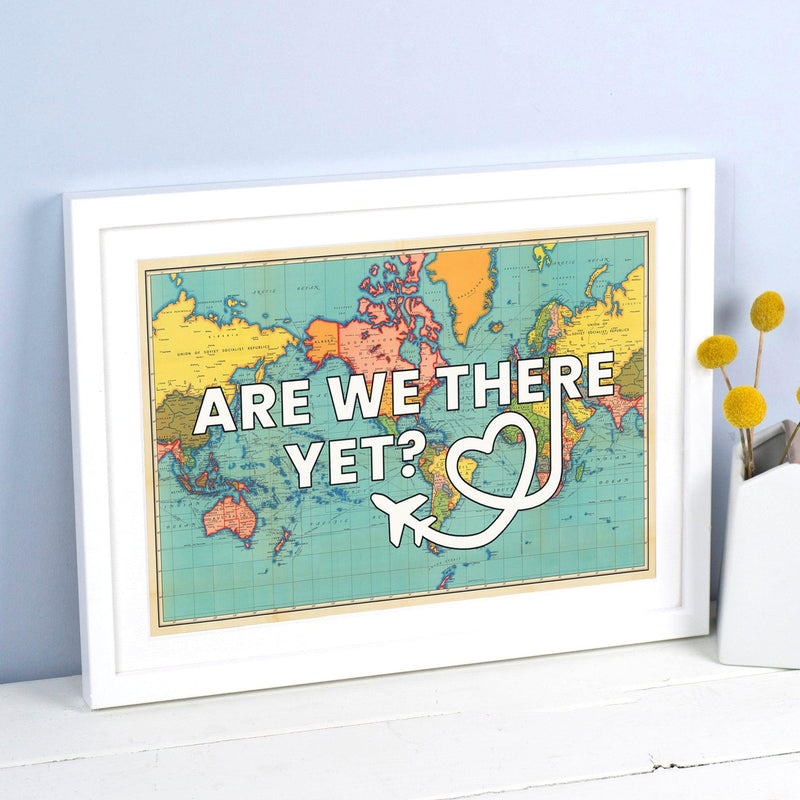Colourful world map print with quote