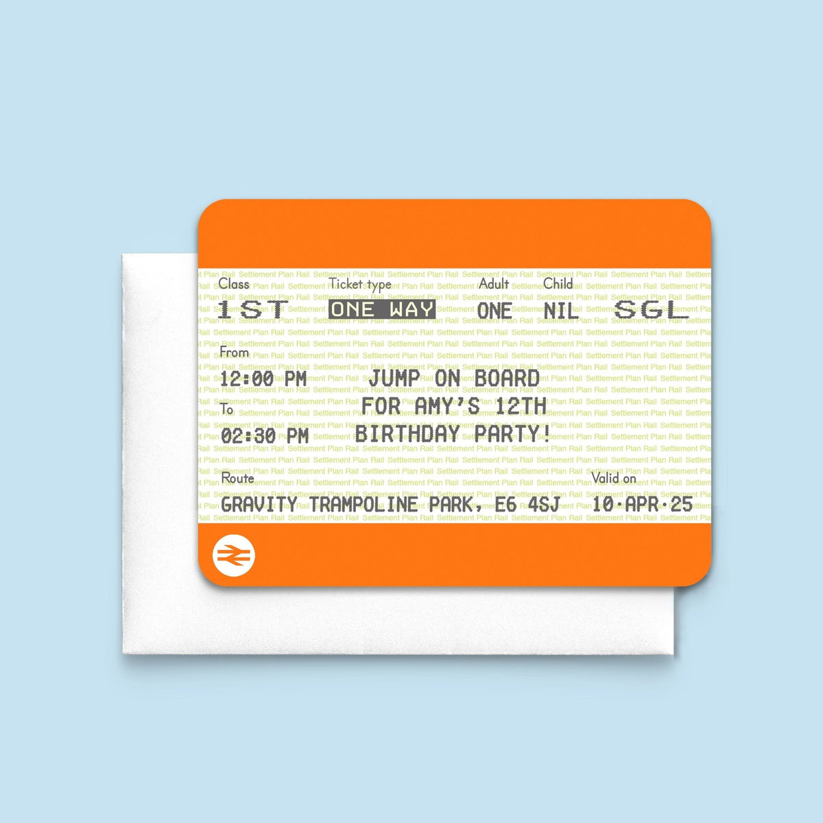 Personalised Train Ticket Party Invitations - Of Life & Lemons®