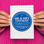 Personalised wedding card with an English Heritage Blue Plaque