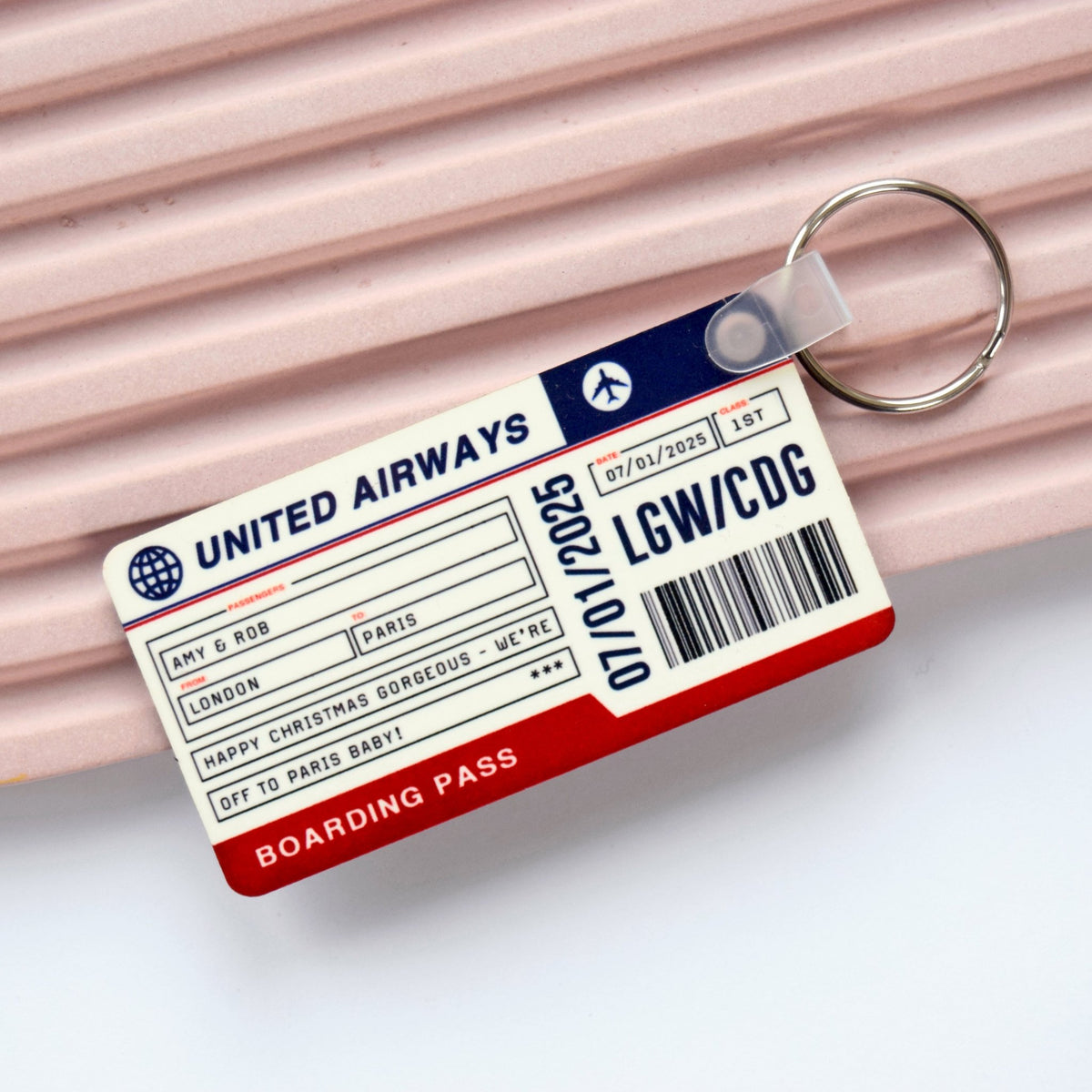 Personalised Boarding Pass Keyring - Of Life & Lemons®