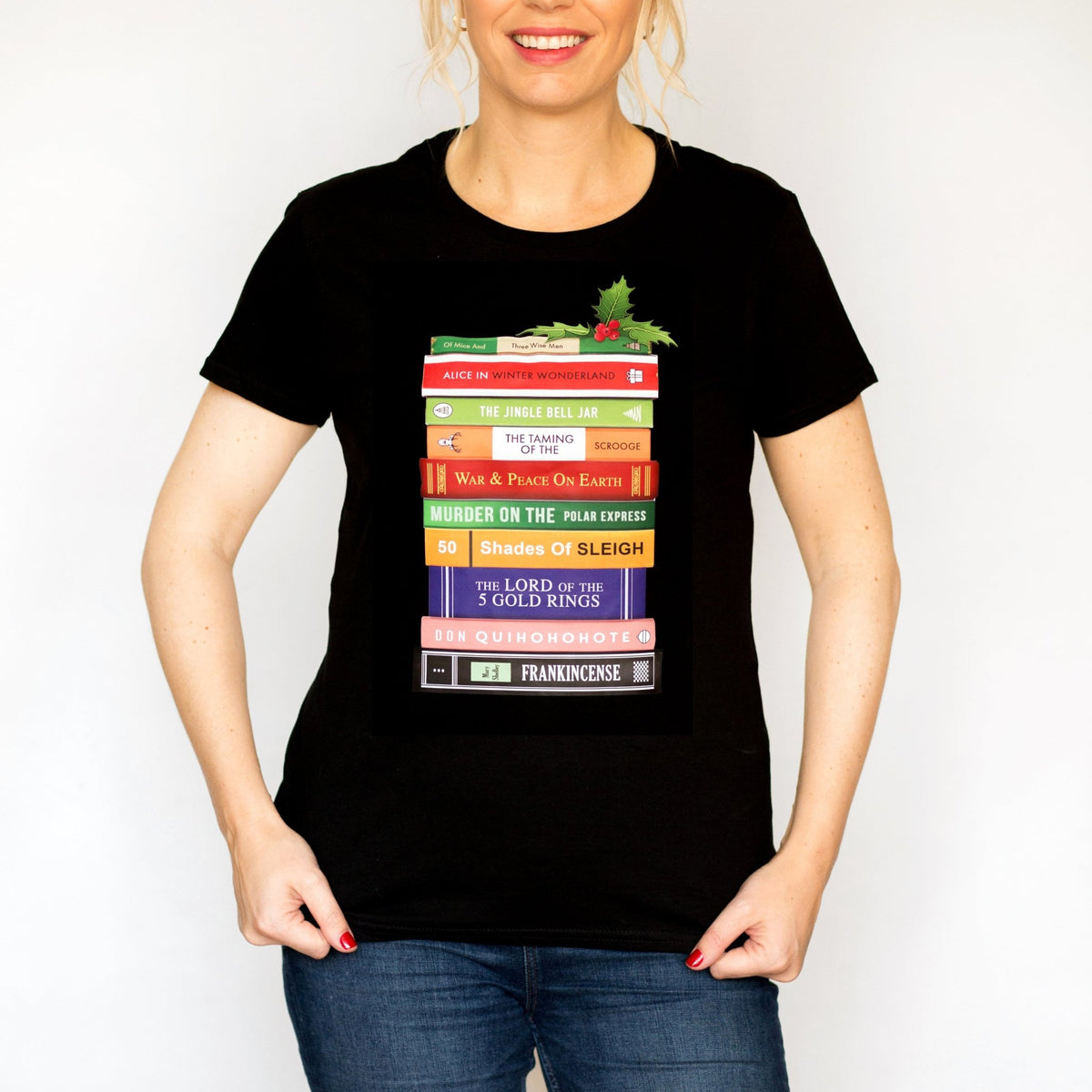 Funny Book Puns Ladies Christmas T-Shirt - Of Life & Lemons®