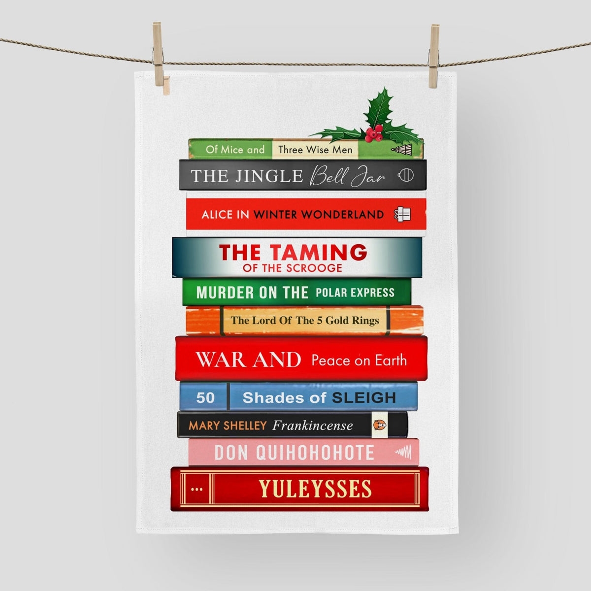 Funny Literary Christmas tea towel - Of Life & Lemons®