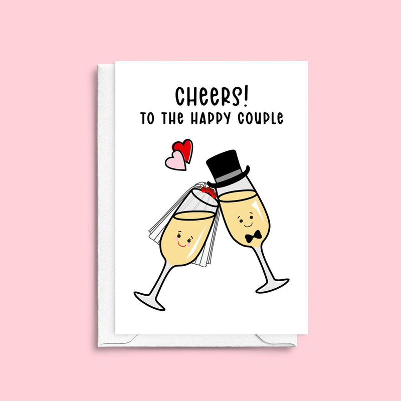 Prosecco /Champagne themed wedding card