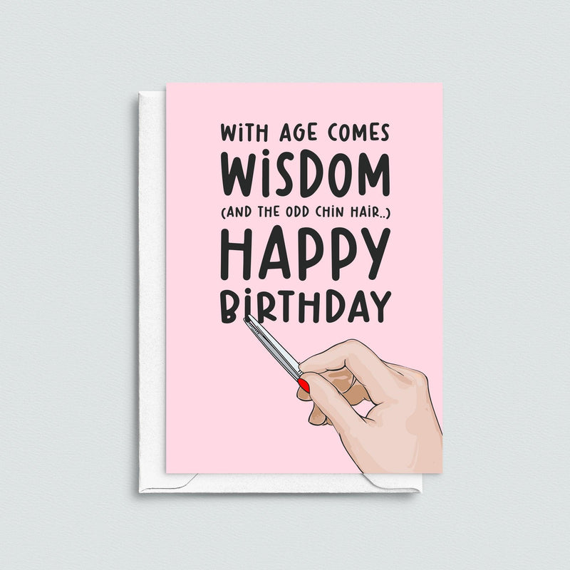 Funny birthday card for women about the perils of aging