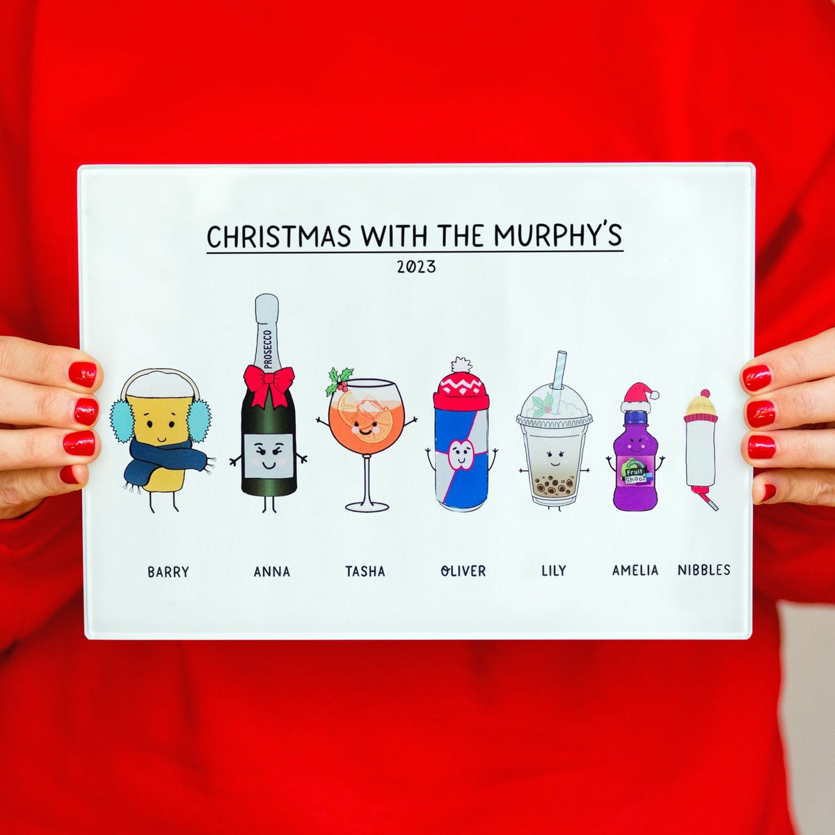 Personalised 'Christmas With..' Chopping Board - Of Life & Lemons®