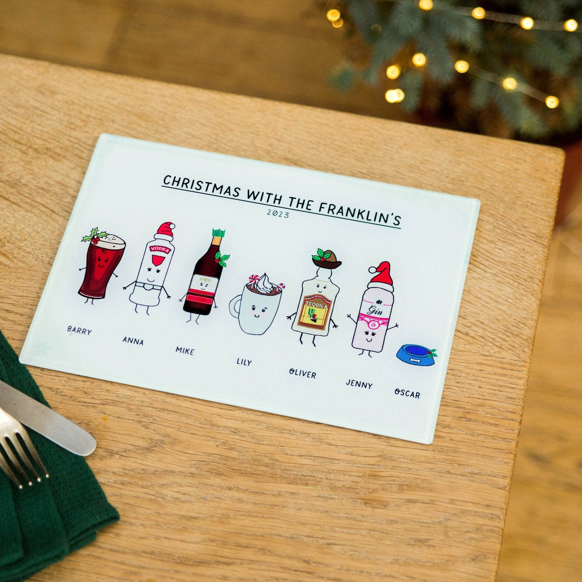Personalised 'Christmas With..' Chopping Board - Of Life & Lemons®