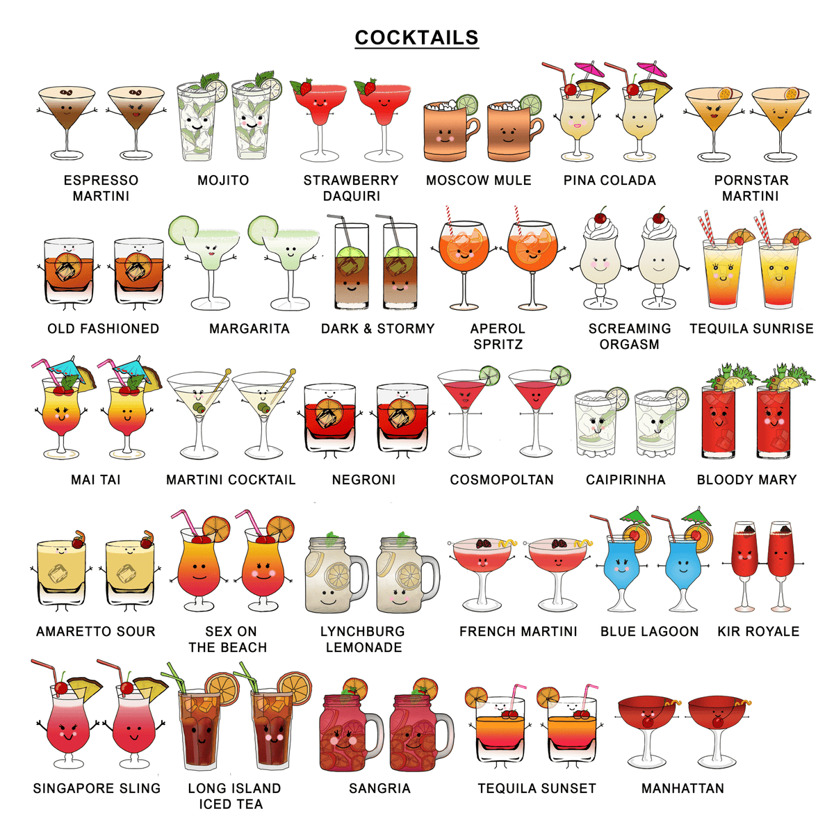 cocktail illustrations - Of Life & Lemons®