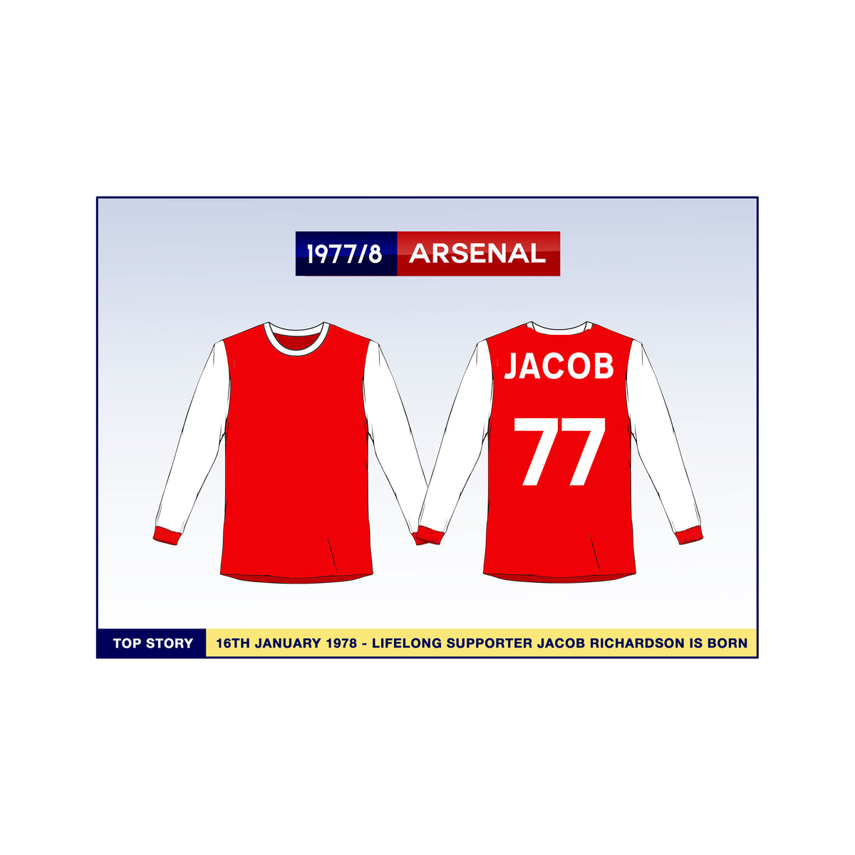 personalise football shirts from the year of your birth