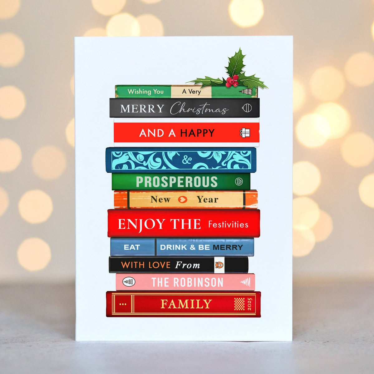 Personalised Books Christmas Card - Of Life & Lemons®