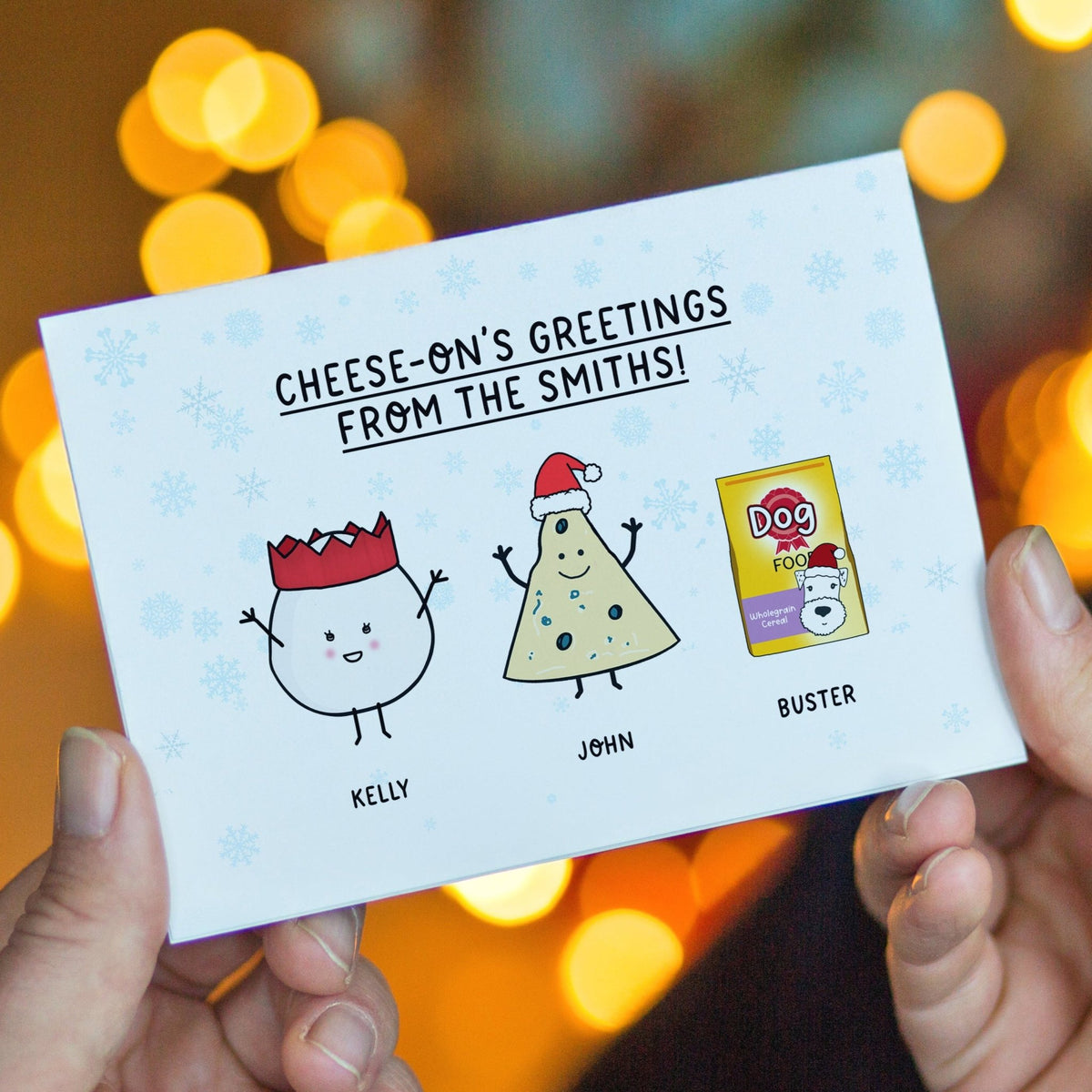 Personalised Cheese Family Christmas Cards - Of Life & Lemons®