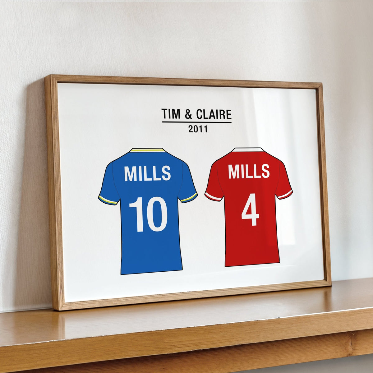 Personalised Football Shirt Print for Couple - Of Life & Lemons®