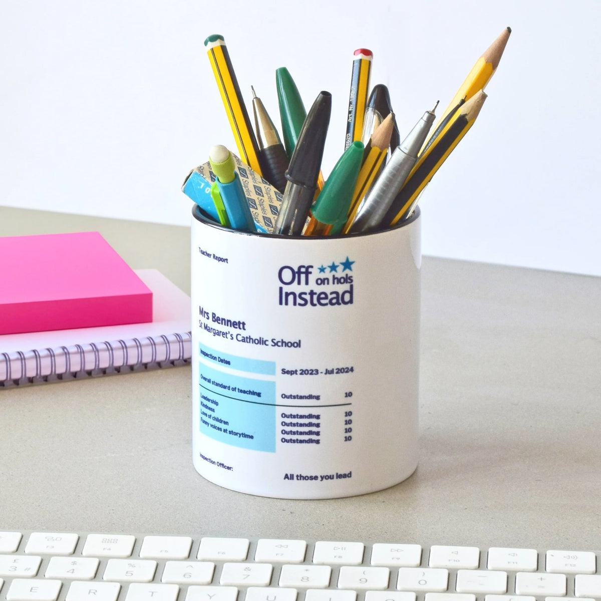 Personalised Teacher Report Pen Pot - Of Life & Lemons®