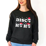 Christmas jumper with disco theme and illustration