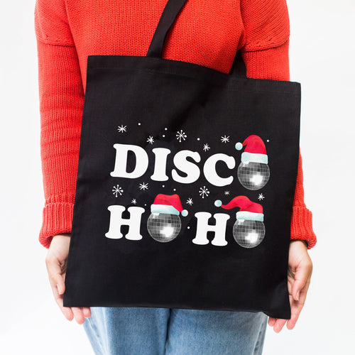 Christmas tote bag with disco slogan pun