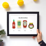 Personalised Print Of Your Family As Their Favourite Sauces