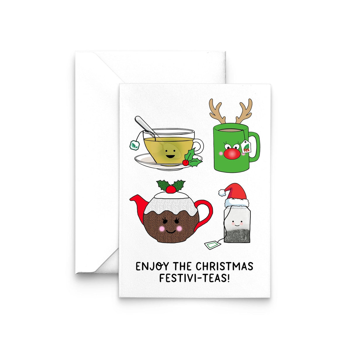 'Festivi - Teas' Funny Tea Christmas Card - Of Life & Lemons®