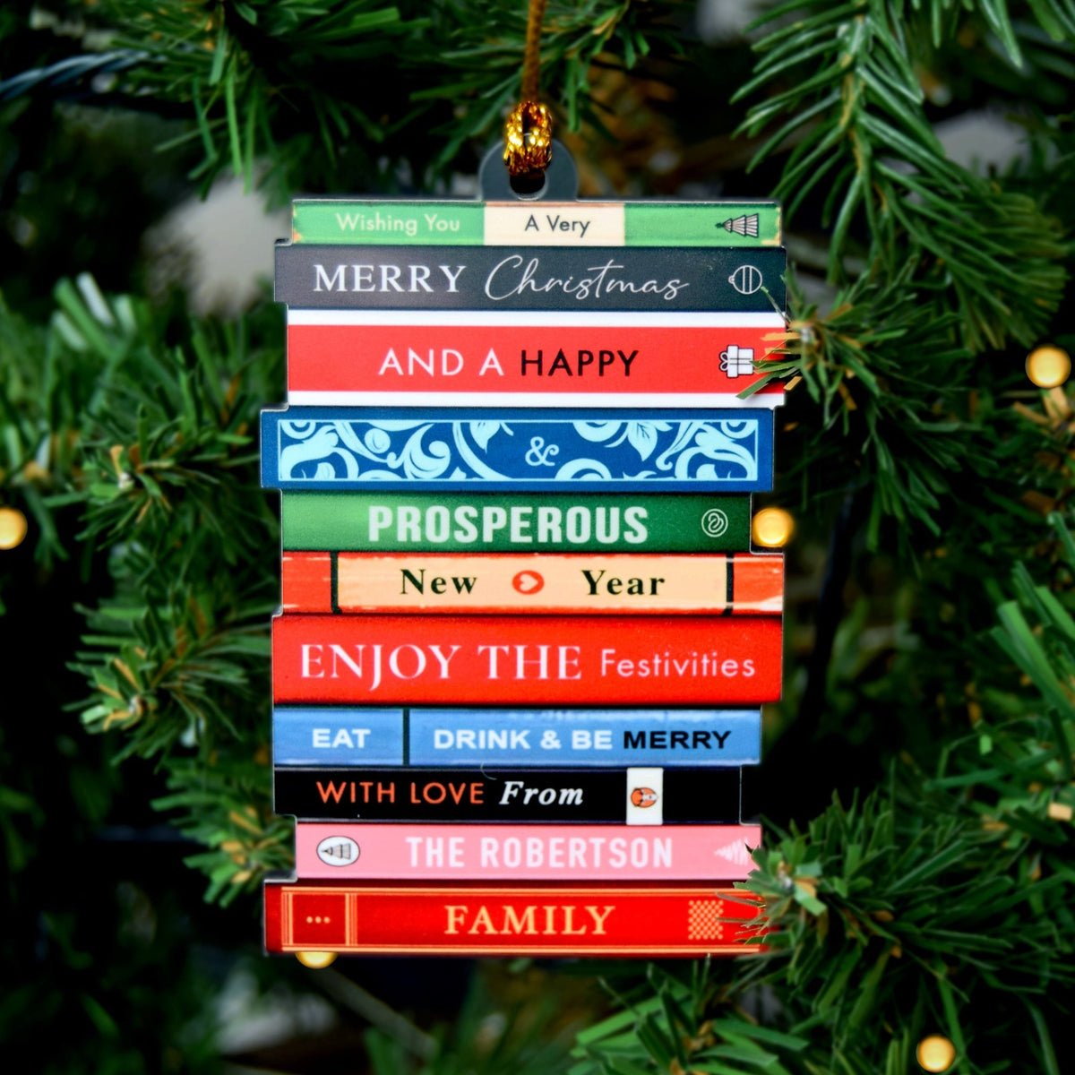 Personalised Books Christmas Tree Decoration - Of Life & Lemons®