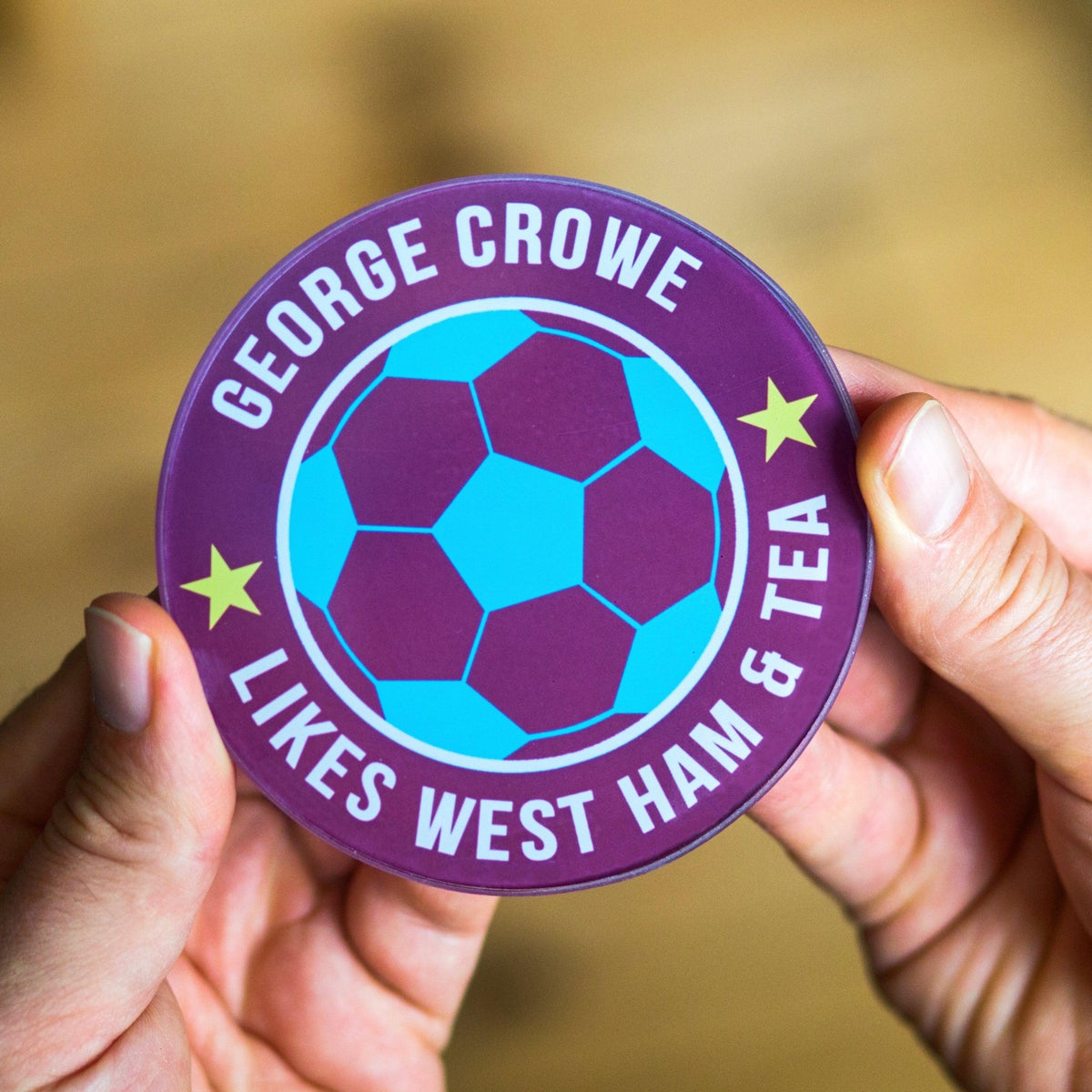 Personalised Football Team Coaster - Of Life & Lemons®