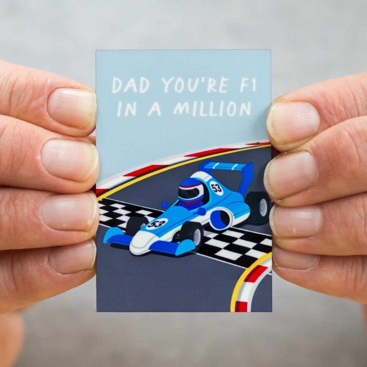 formula 1 themed refrigerator magnet for dad