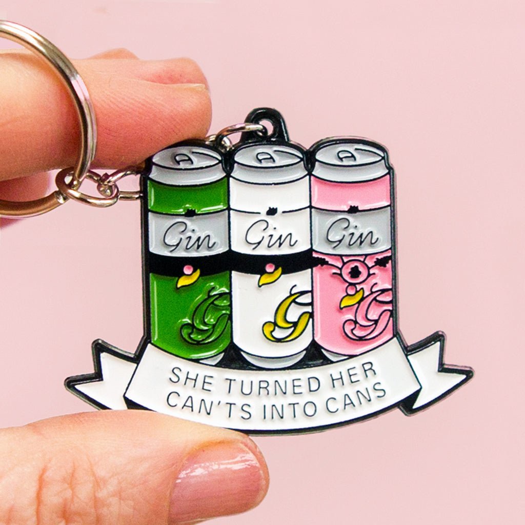 'She Turned Her Can'ts Into Cans' Funny Gin Keyring - Of Life & Lemons®